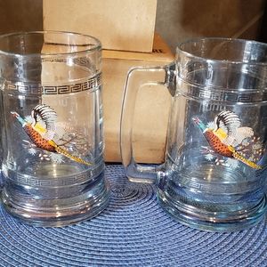 2 colonial beer mugs engraved  with the name Jack